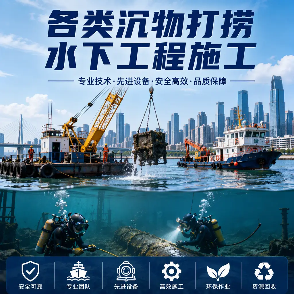 荣成各类沉物打捞，水下工程施工